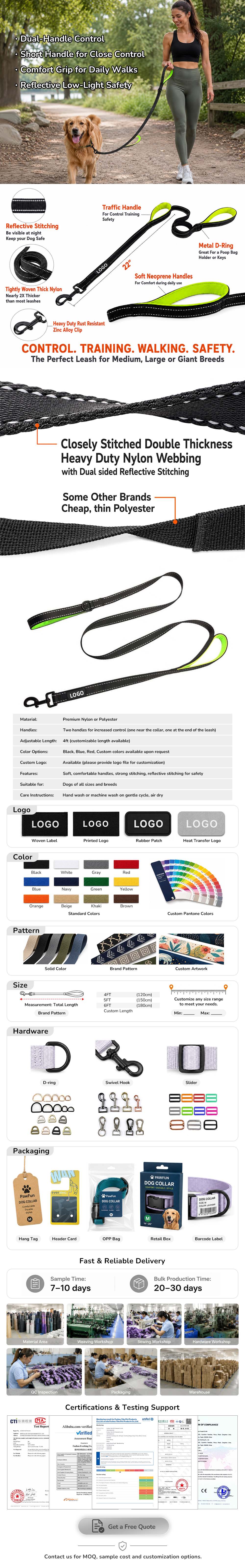 Custom Double-Handle Reflective Dog Leash for Training.jpg